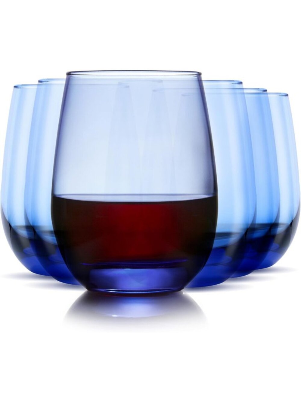 Set of 6 Classic Stemless Wine Glasses - Timeless 15.25 Oz Cups for Dinners